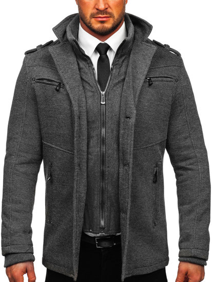 Abrigo de invierno para hombre color gris Bolf 88803