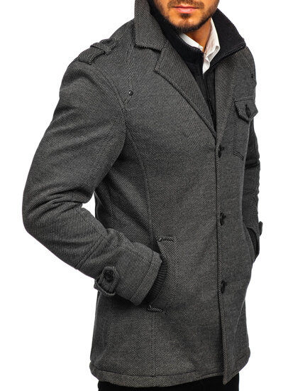 Abrigo de invierno para hombre gris Bolf 88801