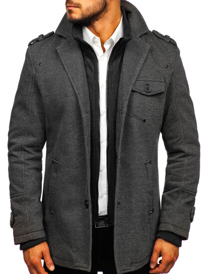 Abrigo de invierno para hombre gris Bolf 88801