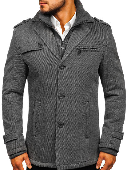 Abrigo de invierno para hombre gris Bolf 88805