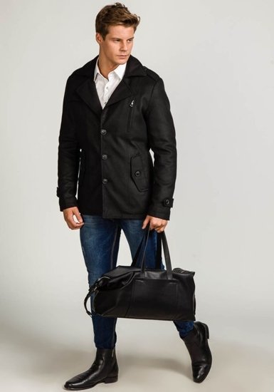 Abrigo de invierno para hombre negro Bolf 3127