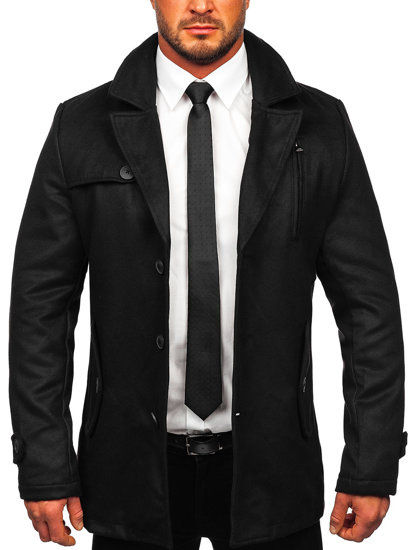 Abrigo de invierno para hombre negro Bolf 3127