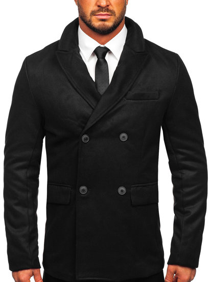 Abrigo de invierno para hombre negro Bolf 79B3