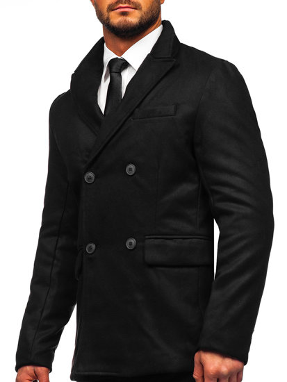 Abrigo de invierno para hombre negro Bolf 79B3