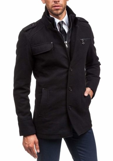 Abrigo de invierno para hombre negro Bolf 8856B