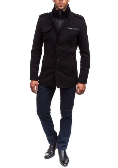 Abrigo de invierno para hombre negro Bolf 8856B