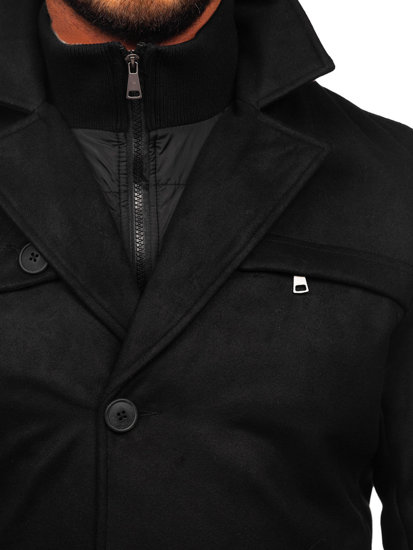 Abrigo de invierno para hombre negro Bolf M3137