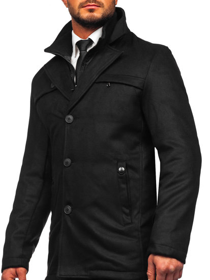 Abrigo de invierno para hombre negro Bolf M3137