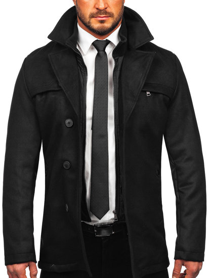 Abrigo de invierno para hombre negro Bolf M3137