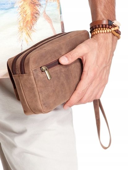 Bolso de cuero para hombre marrón 2442