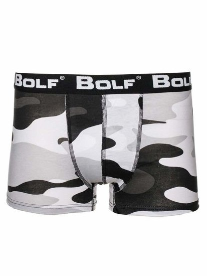 Bóxer para hombre camuflaje negro y blanco Bolf 0953-2