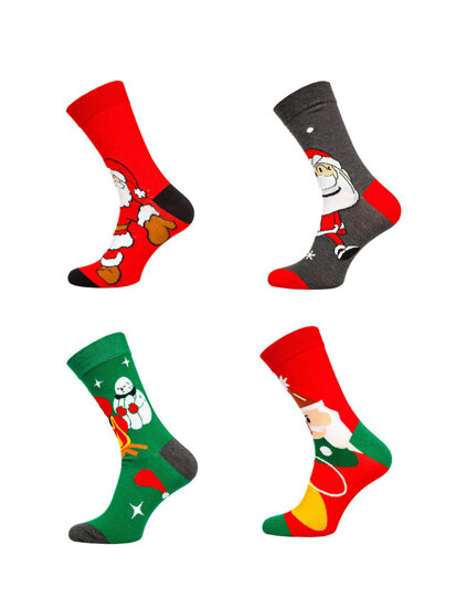 Calcetines navideños para hombre multicolor-1 Bolf M898-4P 4 PACK