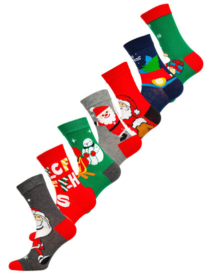 Calcetines navideños para hombre multicolor-2 Bolf M898-7P-1  7 PACK