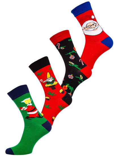 Calcetines navideños para hombre multicolor Bolf MCHM1-4P 4 PACK