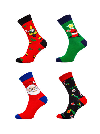 Calcetines navideños para hombre multicolor Bolf MCHM1-4P 4 PACK