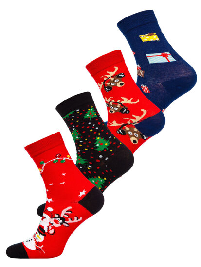 Calcetines navideños para mujer multicolor Bolf MCHD1-4P 4 PACK