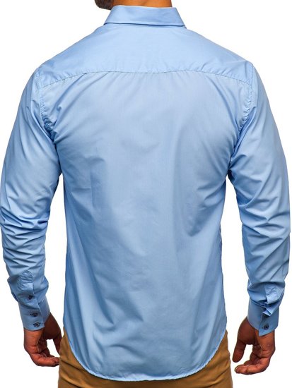 Camisa a manga larga para hombre color azul Bolf 20725