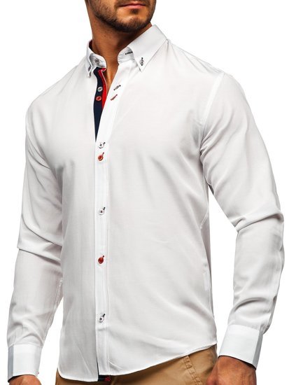 Camisa a manga larga para hombre color blanco Bolf 20710