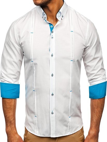 Camisa a manga larga para hombre color blanco Bolf 20725