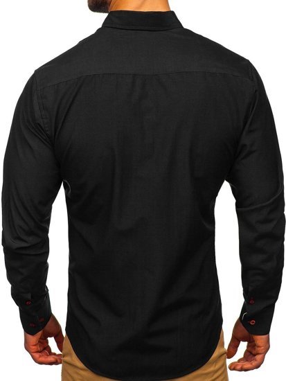 Camisa a manga larga para hombre color negro Bolf 20710