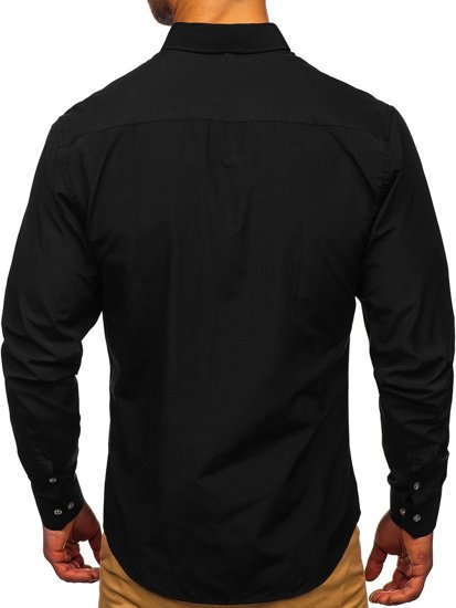 Camisa a manga larga para hombre color negro Bolf 20715