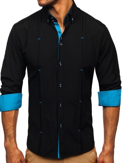 Camisa a manga larga para hombre color negro Bolf 20725