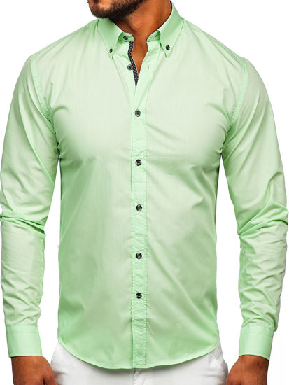 Camisa a manga larga para hombre color verde claro Bolf 20716