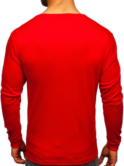 Camisa a manga larga sin estampado para hombre color rojo Bolf 145359