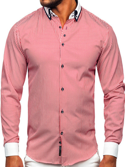 Camisa broker de manga larga para hombre burdeos Bolf 0909