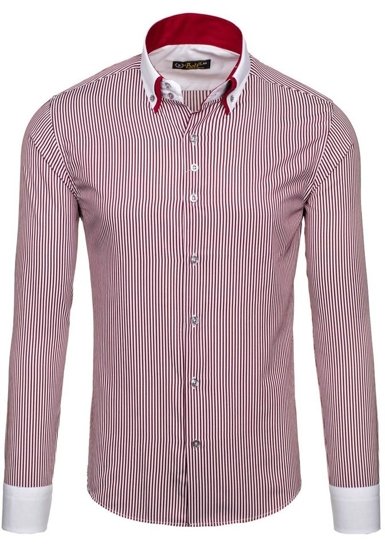 Camisa broker de manga larga para hombre burdeos Bolf 0909