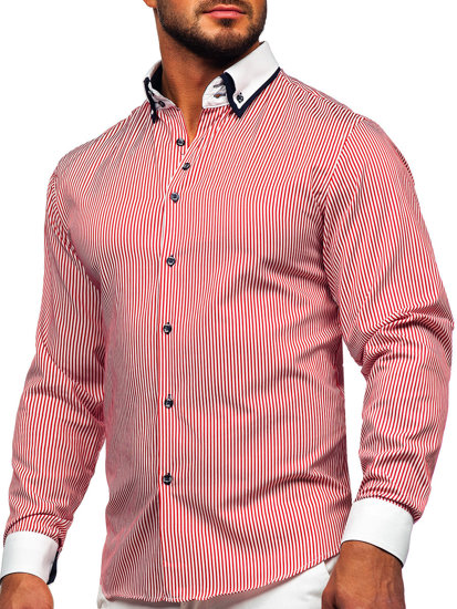 Camisa broker de manga larga para hombre burdeos Bolf 0909