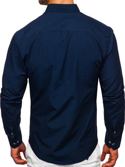 Camisa con manga larga para hombre color azul oscuro Bolf 20720