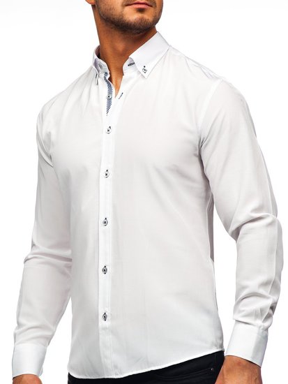 Camisa con manga larga para hombre color blanco Bolf 20717