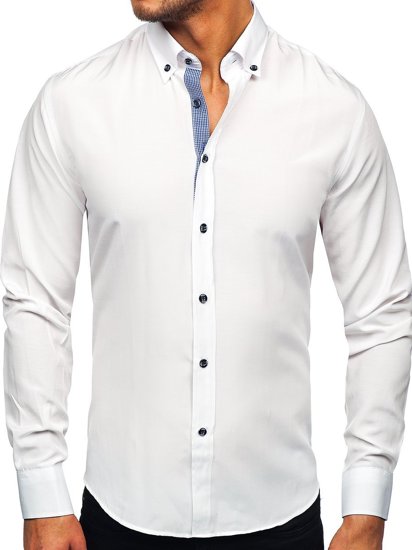 Camisa con manga larga para hombre color blanco Bolf 20719