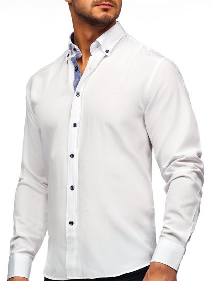 Camisa con manga larga para hombre color blanco Bolf 20719