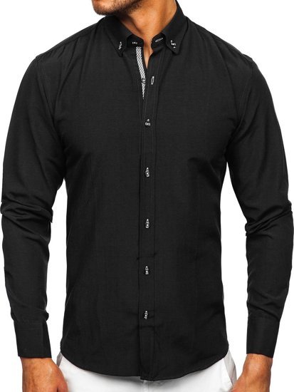 Camisa con manga larga para hombre color negro Bolf 20717