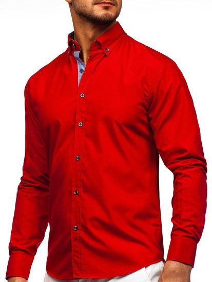 Camisa con manga larga para hombre color rojo Bolf 20719