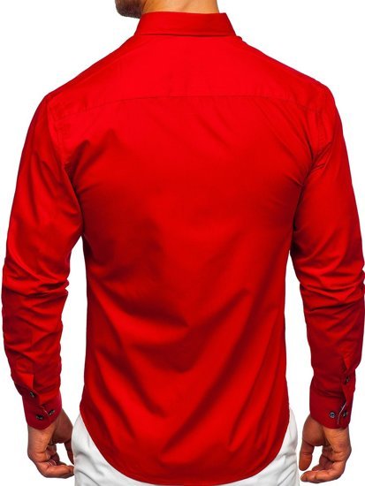 Camisa con manga larga para hombre color rojo Bolf 20719