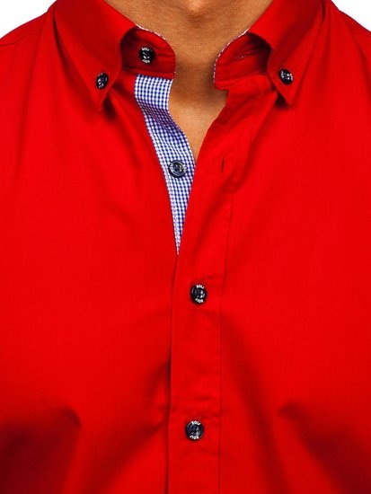 Camisa con manga larga para hombre color rojo Bolf 20719