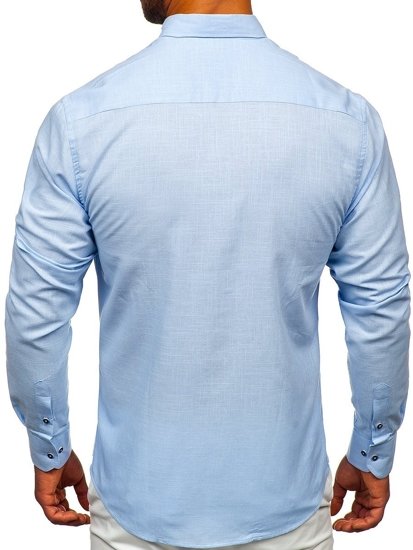 Camisa de algodón manga larga para hombre celeste Bolf 20701