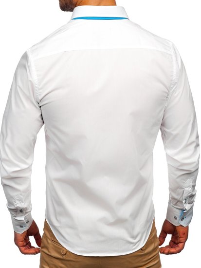 Camisa de hombre elegante con mangas largas blanca Bolf 4744