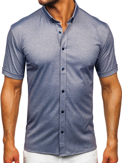 Camisa de manga corta para hombre azul Bolf 2005