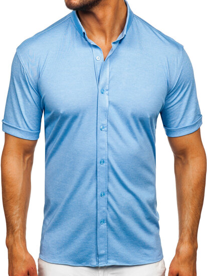 Camisa de manga corta para hombre azul claro Bolf 2005