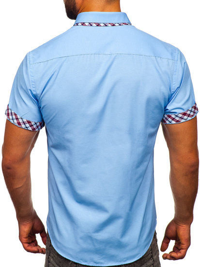 Camisa de manga corta para hombre azul claro Bolf 6540