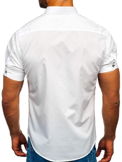 Camisa de manga corta para hombre blanca Bolf 5528