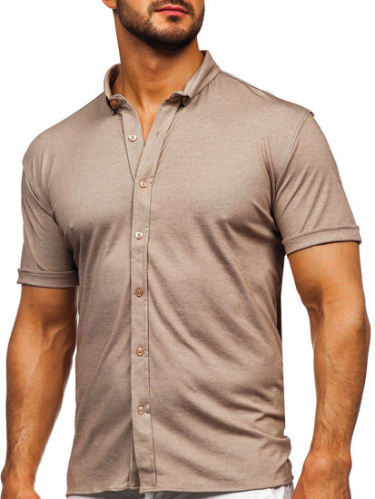 Camisa de manga corta para hombre marrón Bolf 2005