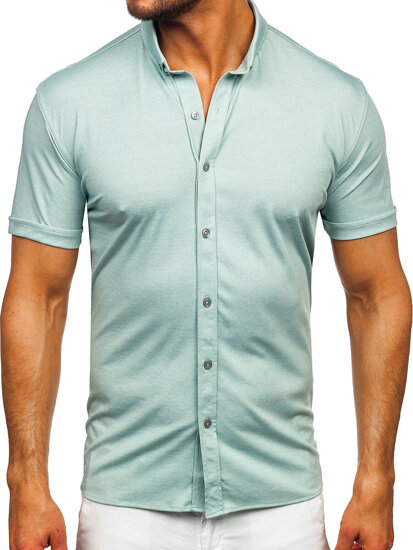 Camisa de manga corta para hombre verde menta Bolf 2005