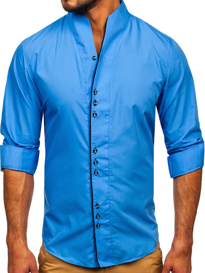 Camisa de manga larga para hombre azul Bolf 5720