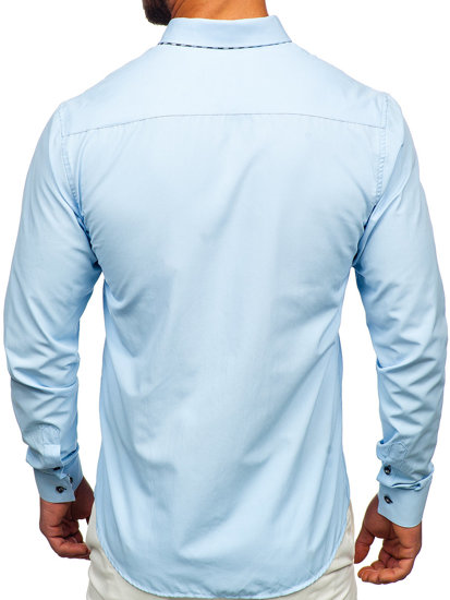 Camisa de manga larga para hombre azul claro Bolf 3762