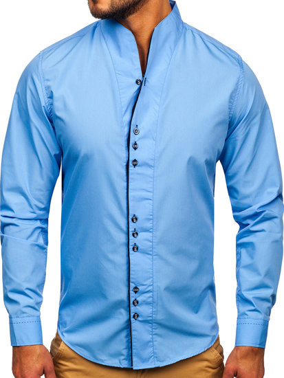 Camisa de manga larga para hombre azul claro Bolf 5720